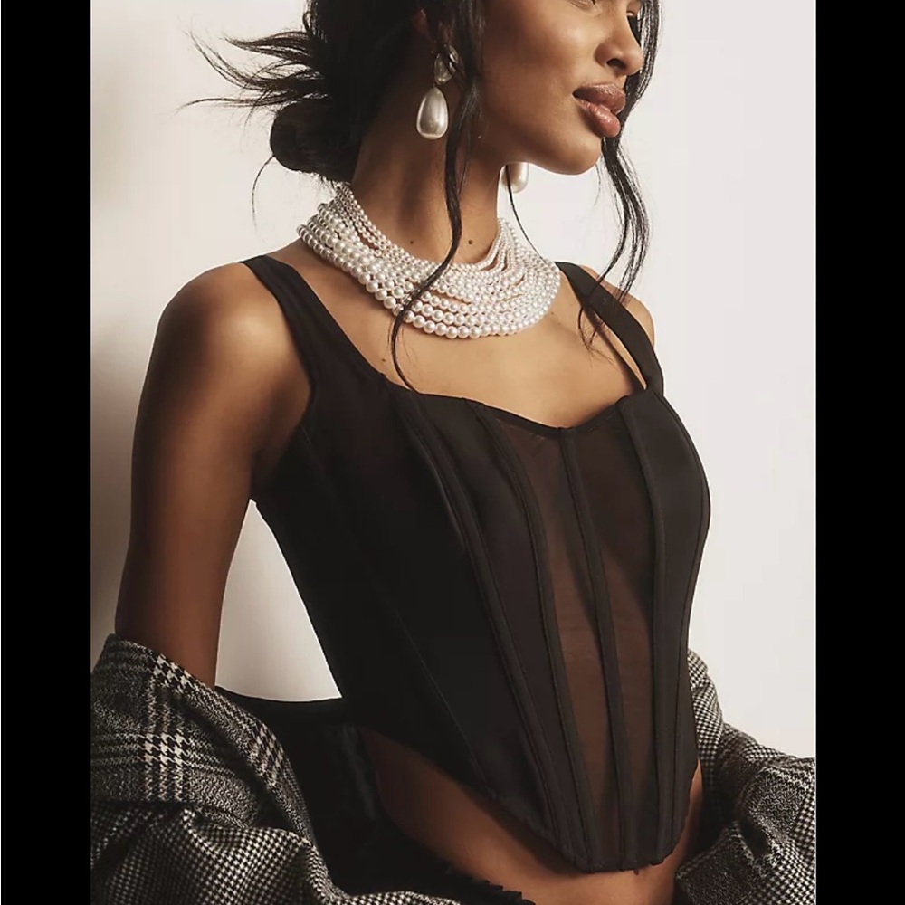 Bardot Black Satin Top